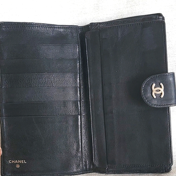 Chanel Lambskin Diamond Stitched French Wallet Black - Picture 3 of 11